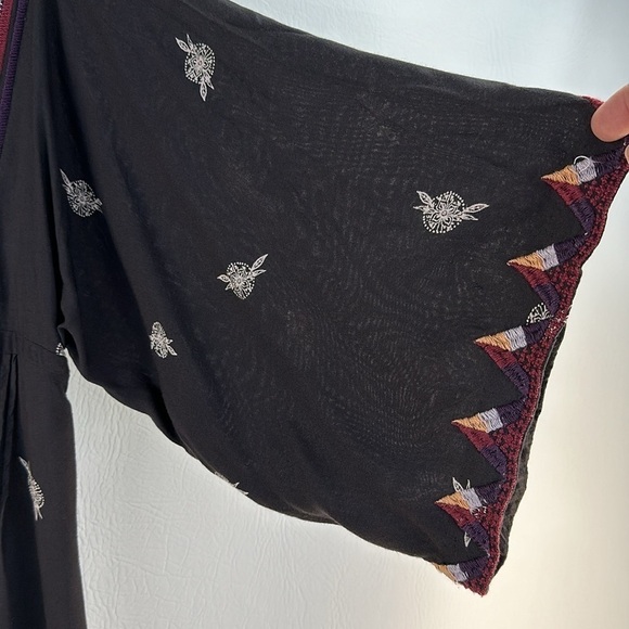 Free People Embroidered Empire Kimono Sleeve Dress, M - Picture 3 of 10